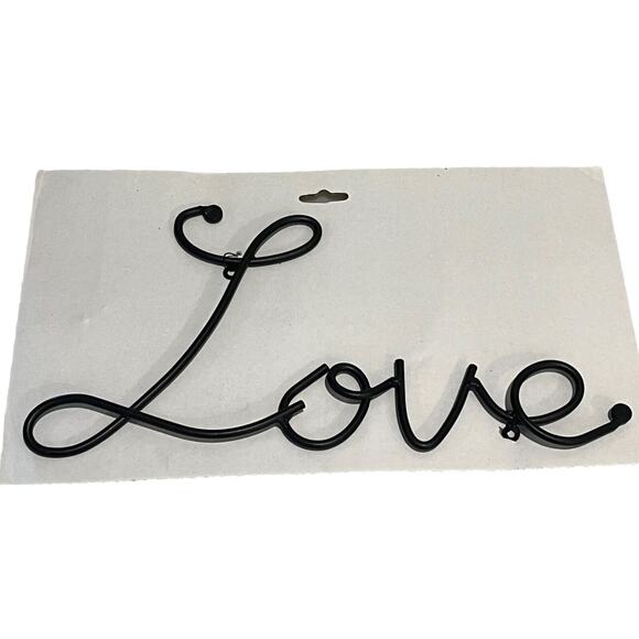 NEW Metal LOVE WALL ART 13.5” Bronze Wrought Iron Word Home Decor 2 Hang Loops - Picture 3 of 3
